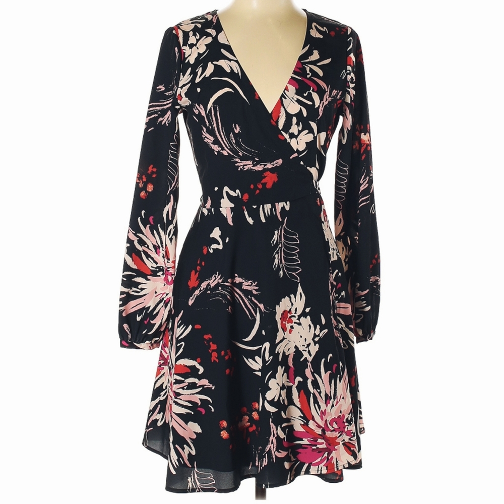 YUMI KIM Red Floral Firework Carla Wrap Dress